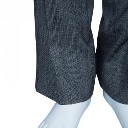 Pre Owned Boss By Hugo Boss Men's Grey Wool Striped Suit XS