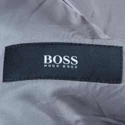Pre Owned Boss By Hugo Boss Men's Grey Wool Striped Suit XS