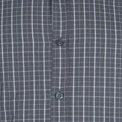 Pre Owned قميص بوس باي هوغو بوس مكسم كاروهات تاترسال قطن رصاصي S