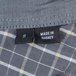 Pre Owned قميص بوس باي هوغو بوس مكسم كاروهات تاترسال قطن رصاصي S