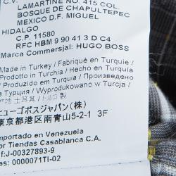 Pre Owned قميص بوس باي هوغو بوس مكسم كاروهات تاترسال قطن رصاصي S