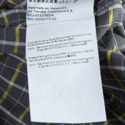 Pre Owned قميص بوس باي هوغو بوس مكسم كاروهات تاترسال قطن رصاصي S