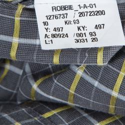 Pre Owned قميص بوس باي هوغو بوس مكسم كاروهات تاترسال قطن رصاصي S