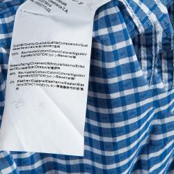 Pre Owned قميص بوس باي هوغو بوس جاكار دوبي مكسم قطن أزرق S