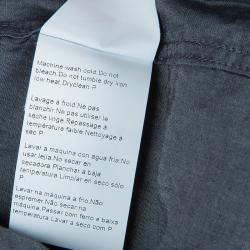 Pre Owned Boss By Hugo Boss Grey Contrast Collar and Cuff Slim Fit Cotton Shirt S