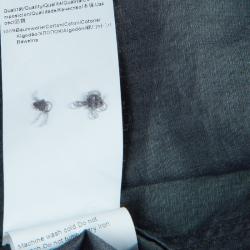 Pre Owned Boss By Hugo Boss Grey Contrast Collar and Cuff Slim Fit Cotton Shirt S