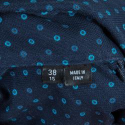 مملوكة مسبقًا Boss By Hugo Boss Navy Dot Print Slim Fit Cotton Shirt S