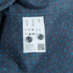 مملوكة مسبقًا Boss By Hugo Boss Navy Dot Print Slim Fit Cotton Shirt S