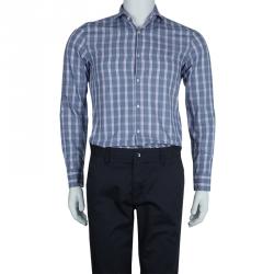 مملوكة مسبقًا قميص بوس باي هوغو بوس رصاصي كروهات مكسم مقاس S