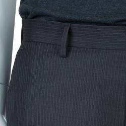 Pre Owned Boss By Hugo Boss Grey Pinstriped Wool Suit M