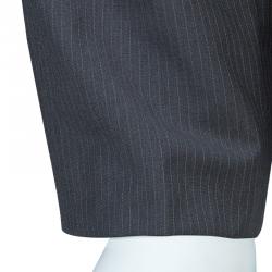 Pre Owned Boss By Hugo Boss Grey Pinstriped Wool Suit M