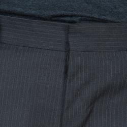 Pre Owned Boss By Hugo Boss Grey Pinstriped Wool Suit M