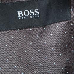 Pre Owned Boss By Hugo Boss Grey Pinstriped Wool Suit M