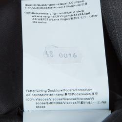 Pre Owned Boss By Hugo Boss Grey Pinstriped Wool Suit M