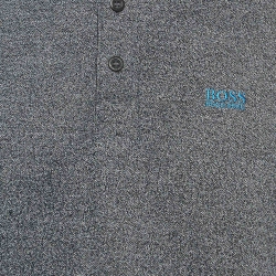 Pre Owned Boss By Hugo Boss Grey Pique Cotton Polo T-Shirt L