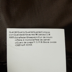 Pre Owned Boss By Hugo Boss Brown Leather Quilted Zip-Up Jacket XXXL