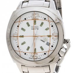 Pre Owned  Boss By Hugo Boss White Stainless Steel 1800 Men's Wristwatch 42 mm