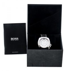 Pre Owned  Boss By Hugo Boss White Stainless Steel 1800 Men's Wristwatch 42 mm