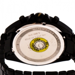 Pre Owned Boss by Hugo Boss Black Stainless Steel Chronograph Men's Wristwatch 47 mm