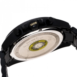 Pre Owned Boss by Hugo Boss Black Stainless Steel Chronograph Men's Wristwatch 47 mm