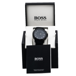 Pre Owned Hugo Boss Black PVD Coated Stainless Steel Boss HB1512393 Chronograph Men's Wristwatch 47 mm
