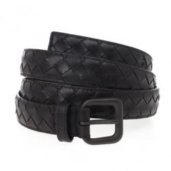 Bottega Veneta Brown Intrecciato Leather Belt