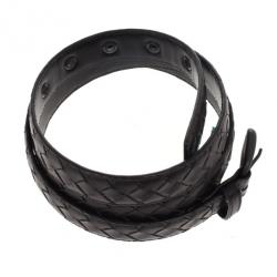 Bottega Veneta Brown Intrecciato Leather Belt