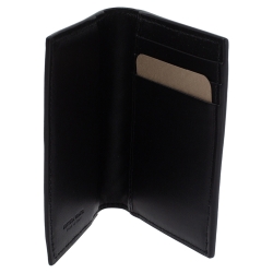 Pre Owned Bottega Veneta Black Intrecciato Leather Card Holder