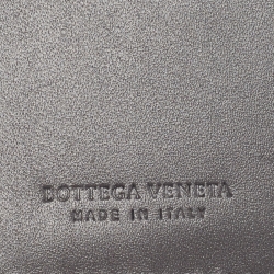 Bottega Veneta Dark Grey Intrecciato Leather Bifold Wallet