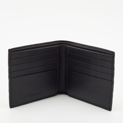 Bottega Veneta Black Intrecciato Leather Bifold Wallet