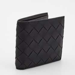 Bottega Veneta Black Intrecciato Leather Bifold Wallet