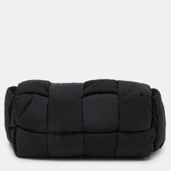 Bottega Veneta Black Intrecciato Nylon Cassette Messenger Bag