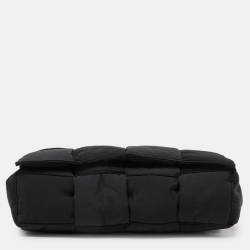 Bottega Veneta Black Intrecciato Nylon Cassette Messenger Bag