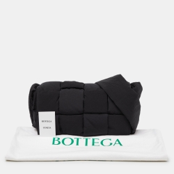 Bottega Veneta Black Intrecciato Nylon Cassette Messenger Bag