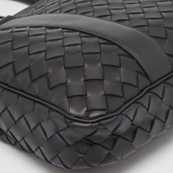 Pre Owned Bottega Veneta Black Intrecciato Leather Small Slim Briefcase