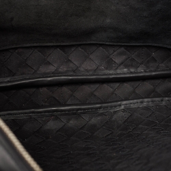 Pre Owned Bottega Veneta Black Intrecciato Leather Small Slim Briefcase