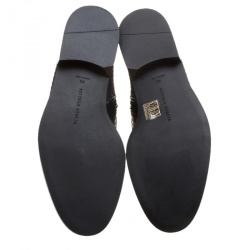 Pre Owned Bottega Veneta Black Perforated Leather Loafer Boots Size 40