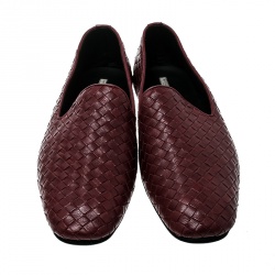 مملوكة مسبقًا حذاء سليبرز بوتيغا فينيتا سموكنغ جلد أنترشياتو بني محمر مقاس 45