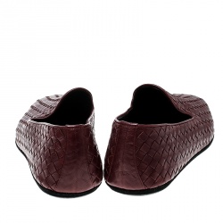 مملوكة مسبقًا حذاء سليبرز بوتيغا فينيتا سموكنغ جلد أنترشياتو بني محمر مقاس 45