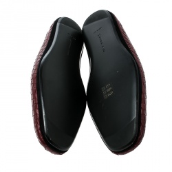 مملوكة مسبقًا حذاء سليبرز بوتيغا فينيتا سموكنغ جلد أنترشياتو بني محمر مقاس 45