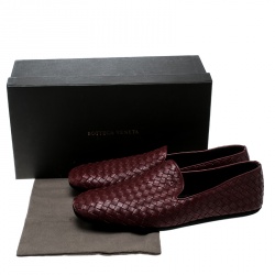 مملوكة مسبقًا حذاء سليبرز بوتيغا فينيتا سموكنغ جلد أنترشياتو بني محمر مقاس 45