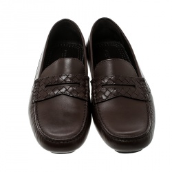 Pre Owned حذاء موكاسينز بوتيغا فينيتا وايف درايفر أنترشياتو بني مقاس 45