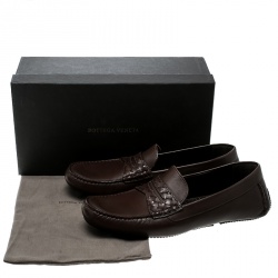 Pre Owned حذاء موكاسينز بوتيغا فينيتا وايف درايفر أنترشياتو بني مقاس 45