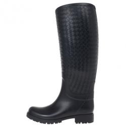 Pre Owned Bottega Veneta Intreciatto Rain Boots Size 39