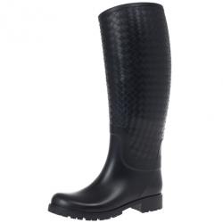 Pre Owned Bottega Veneta Intreciatto Rain Boots Size 39