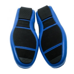 Pre Owned حذاء لوفرز بوتيغا فينيتا جلد انترشياتو أزرق مقاس 44