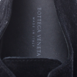 Pre Owned Bottega Veneta Black Suede BV Fellows Pointed Toe Lace Up Derby Size 44