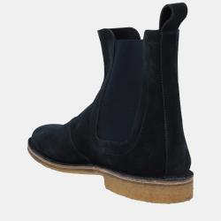 Pre Owned Bottega Veneta Navy Blue Suede Ankle Boots 44