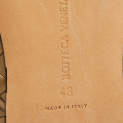 Pre Owned Bottega Veneta Olive Green Intrecciatio Leather Smoking Slippers Size 43