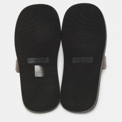 Pre Owned Bottega Veneta Dark Brown Leather Flat Slides Size 41